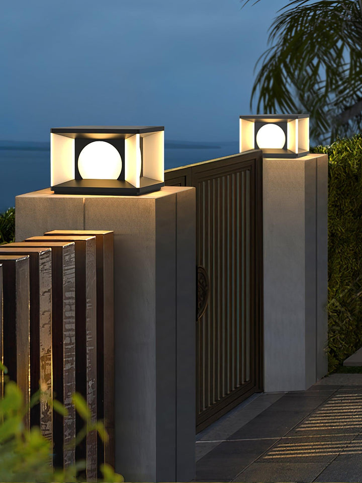 Eclipse Cube Outdoor Post Light - Vakkerlight