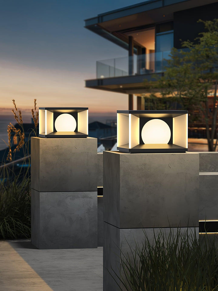 Eclipse Cube Outdoor Post Light - Vakkerlight