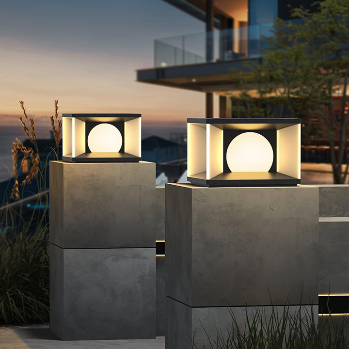 Eclipse Cube Outdoor Post Light - Vakkerlight