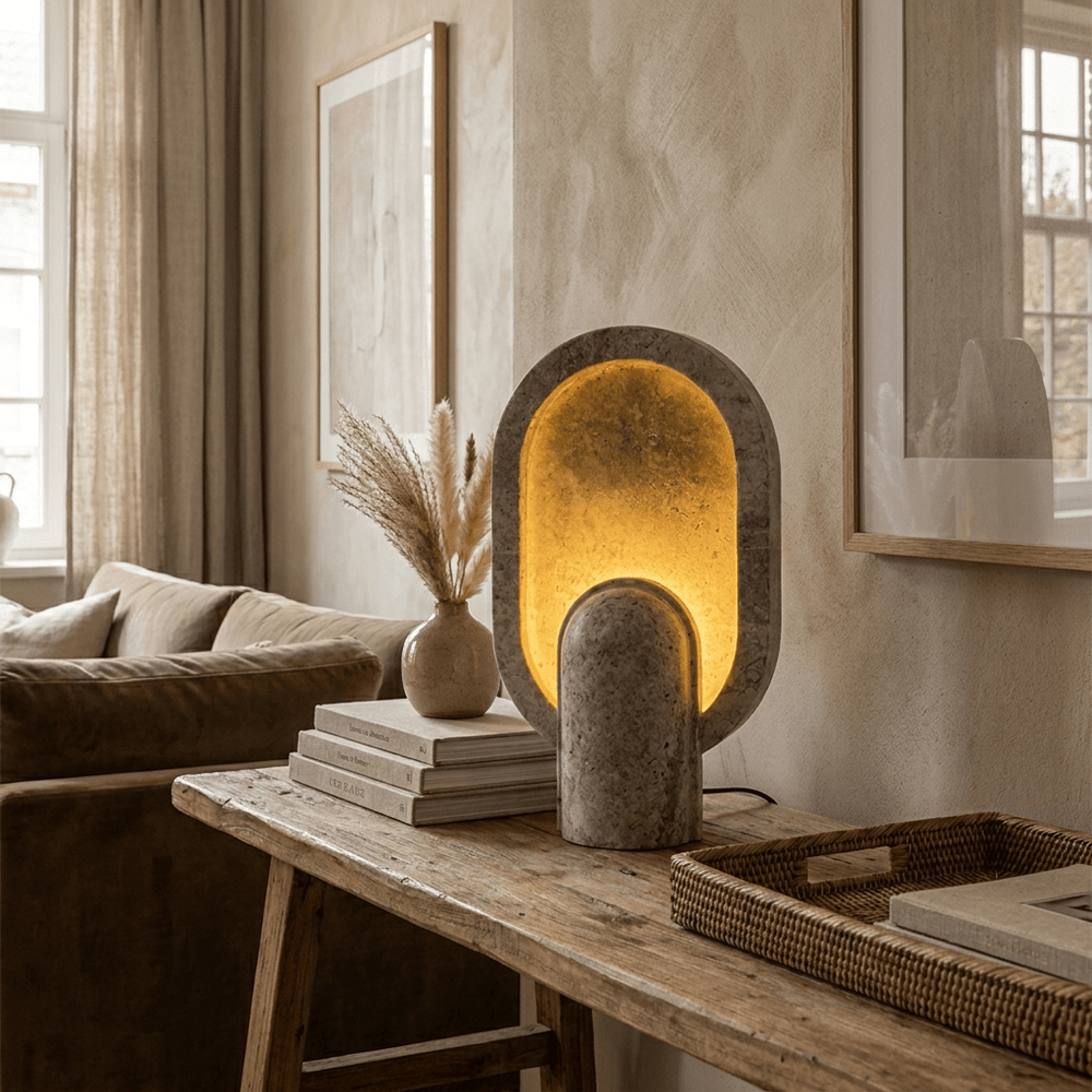 Eclipse Travertine Table Lamp - Vakkerlight