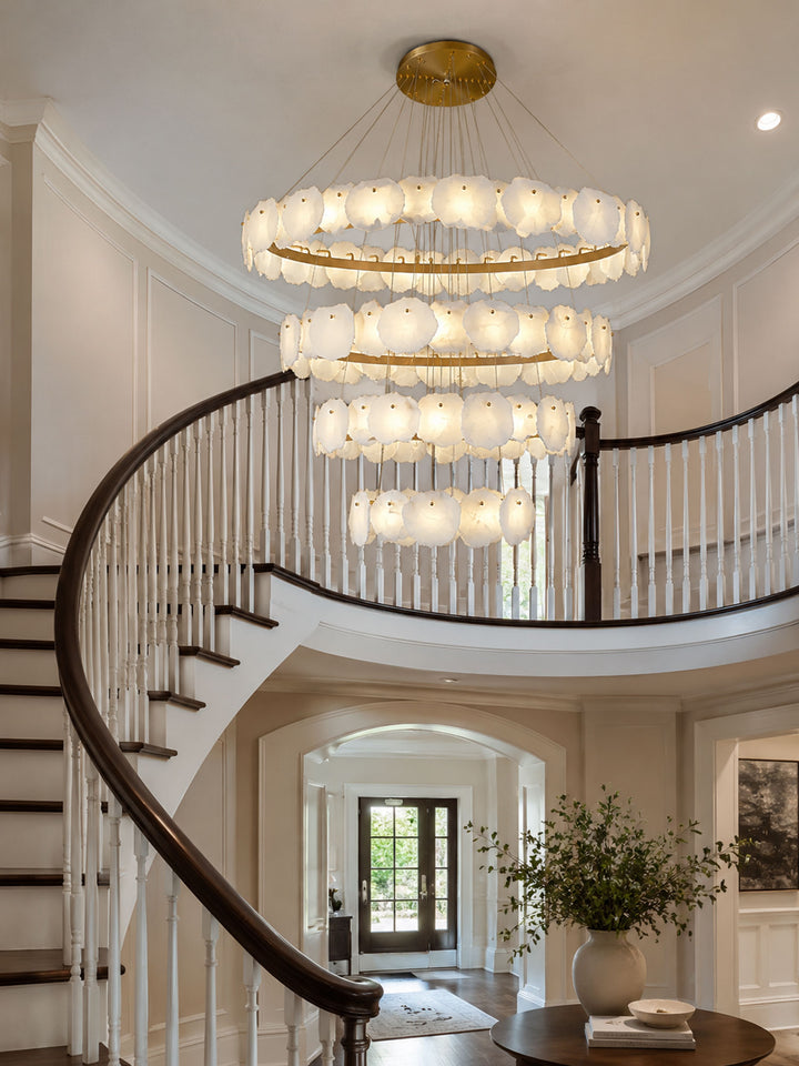 Ecliptica Spiral Alabaster Chandelier - Vakkerlight