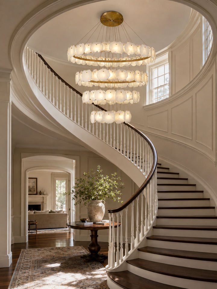 Ecliptica Spiral Alabaster Chandelier - Vakkerlight