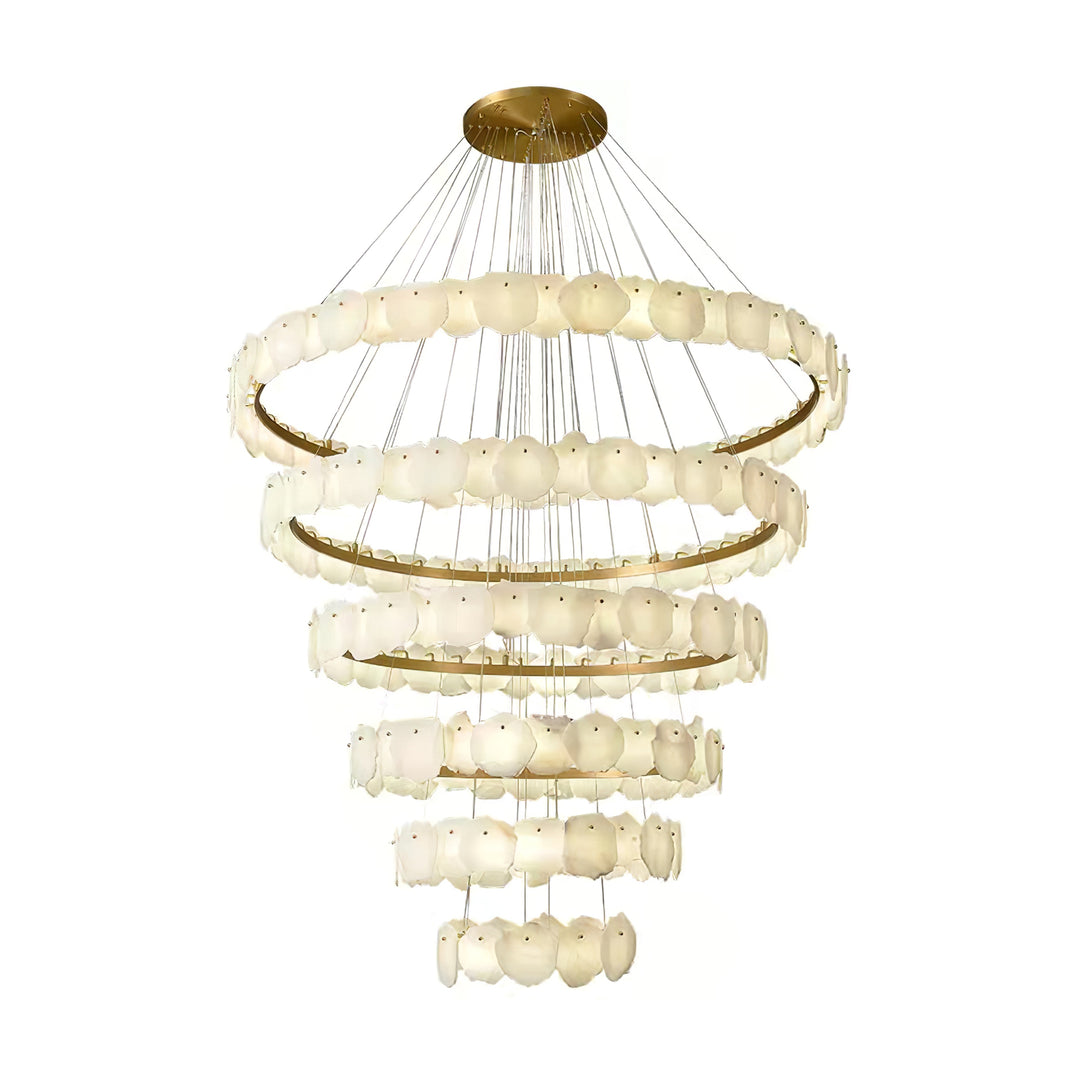 Ecliptica Spiral Alabaster Chandelier - Vakkerlight