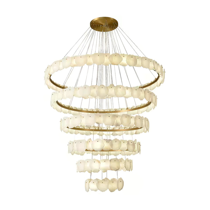Ecliptica Spiral Alabaster Chandelier - Vakkerlight