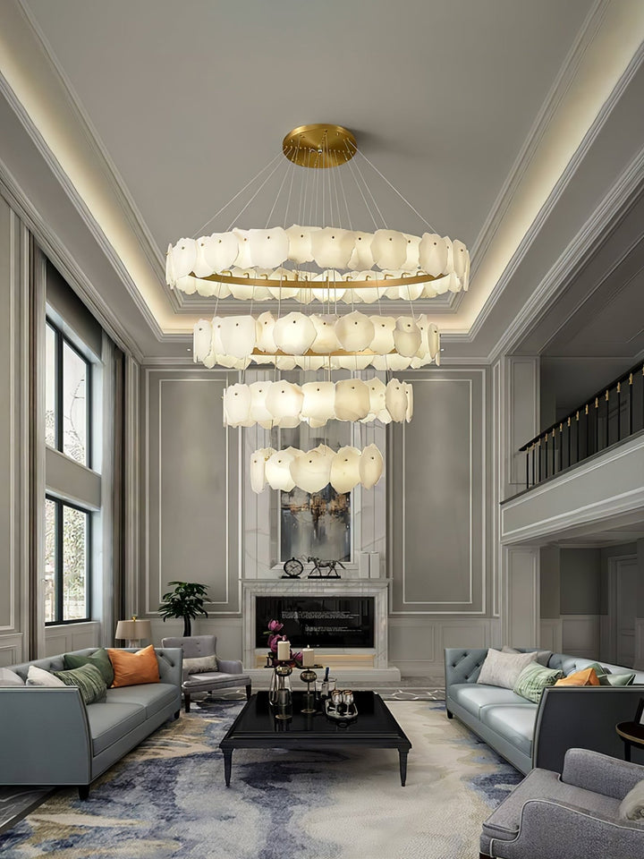 Ecliptica Spiral Alabaster Chandelier - Vakkerlight