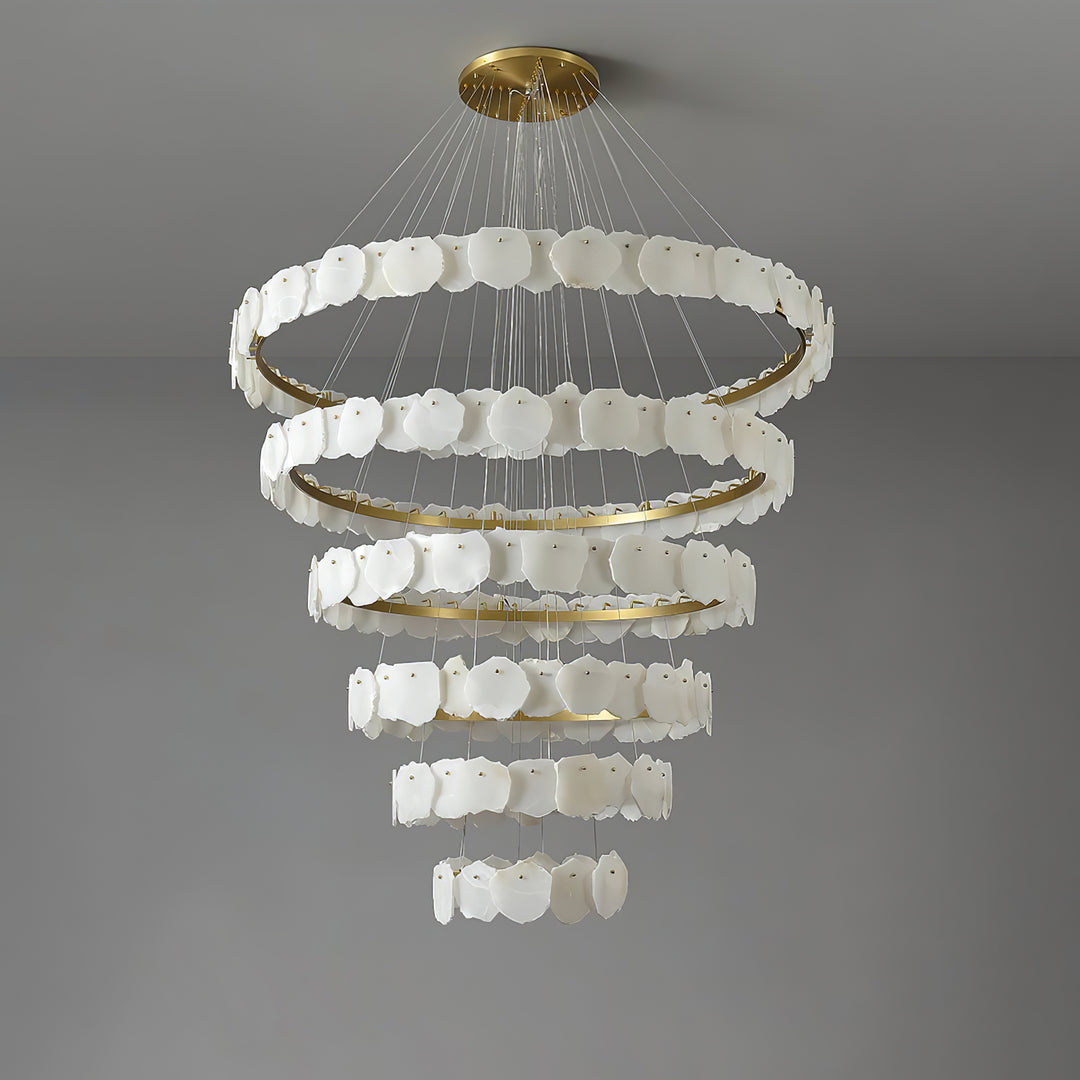Ecliptica Spiral Alabaster Chandelier - Vakkerlight