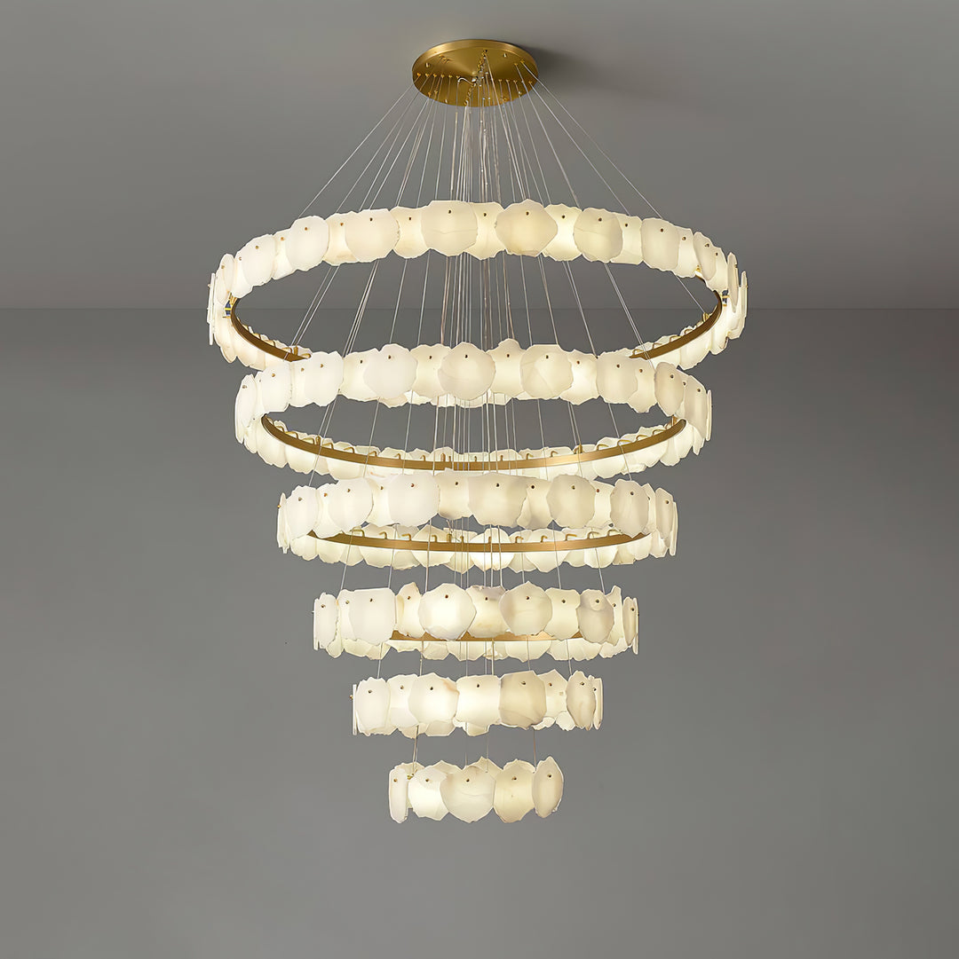 Ecliptica Spiral Alabaster Chandelier - Vakkerlight