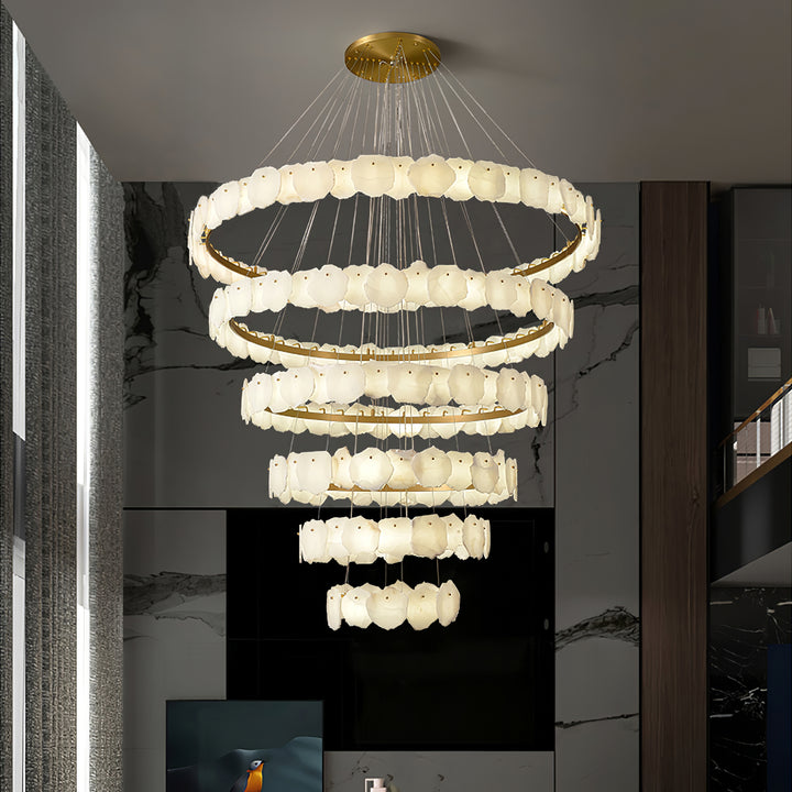 Ecliptica Spiral Alabaster Chandelier - Vakkerlight