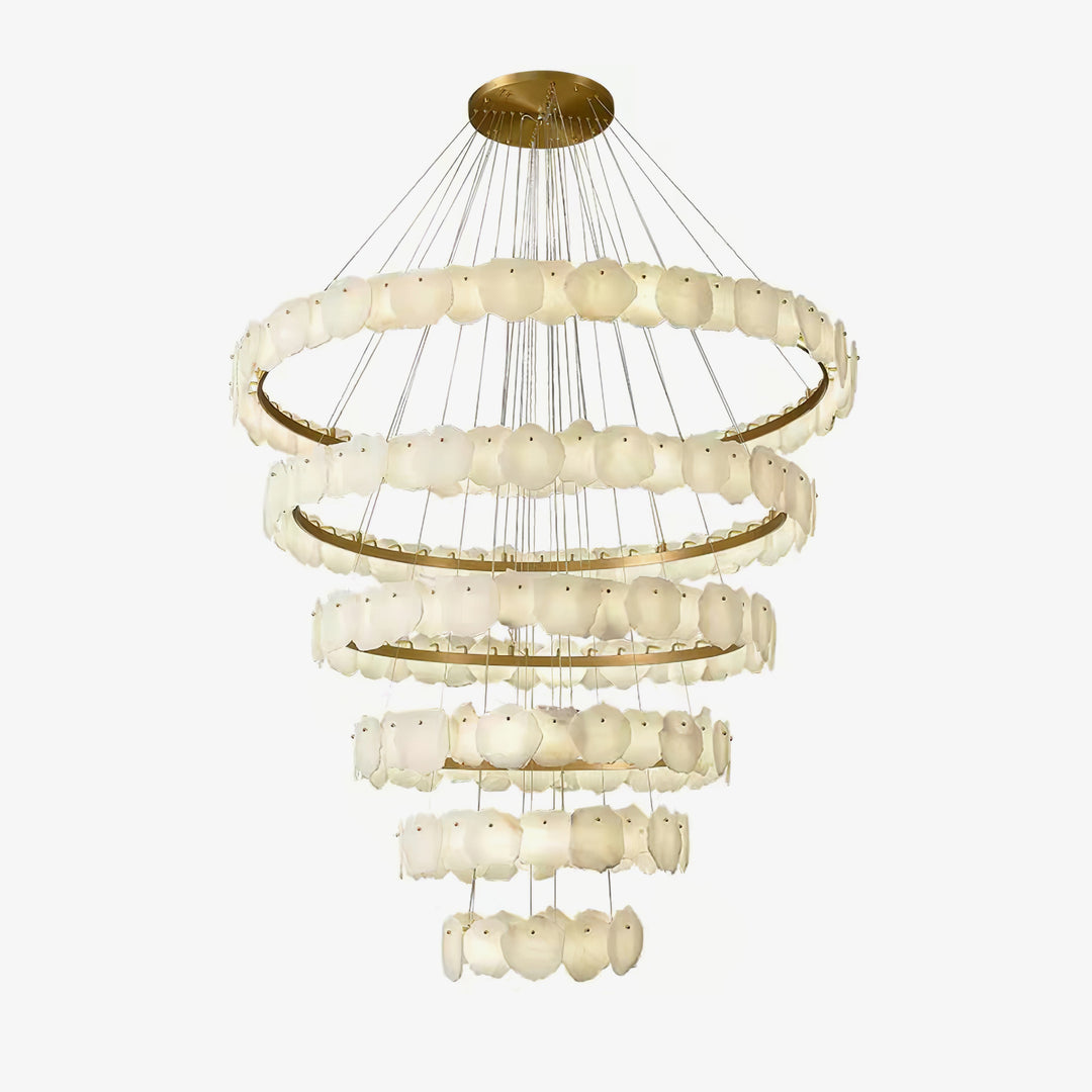 Ecliptica Spiral Alabaster Chandelier - Vakkerlight
