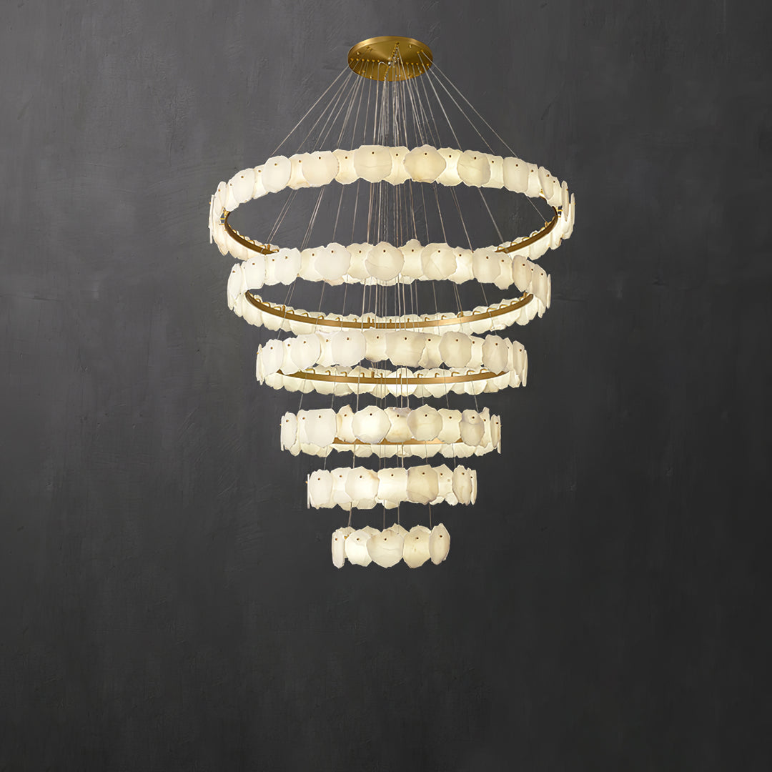 Ecliptica Spiral Alabaster Chandelier - Vakkerlight