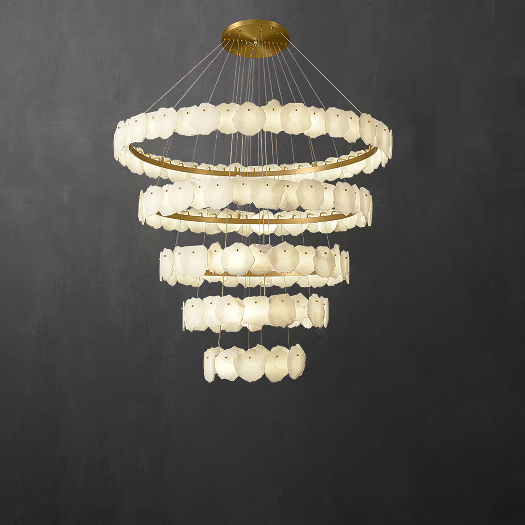 Ecliptica Spiral Alabaster Chandelier - Vakkerlight