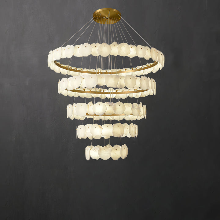Ecliptica Spiral Alabaster Chandelier - Vakkerlight
