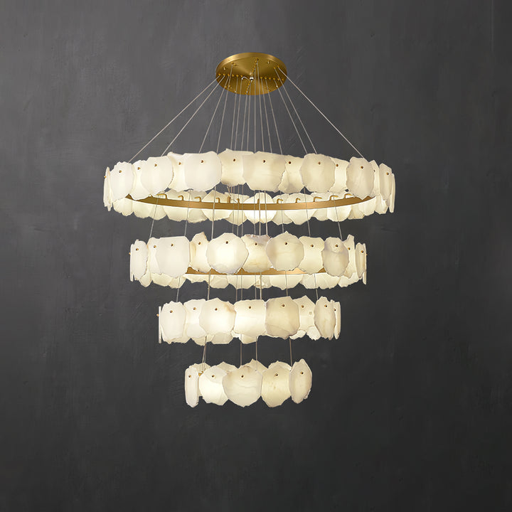 Ecliptica Spiral Alabaster Chandelier - Vakkerlight