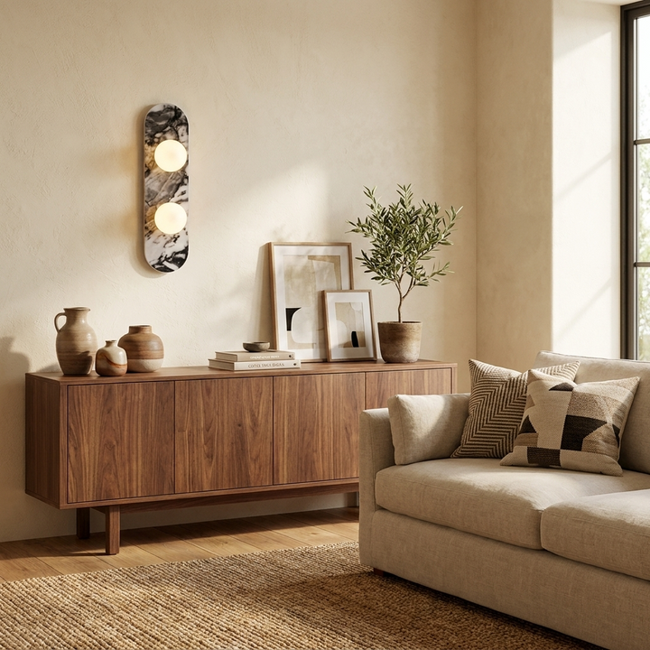 Elaria Stone Double Globe Wall Sconce