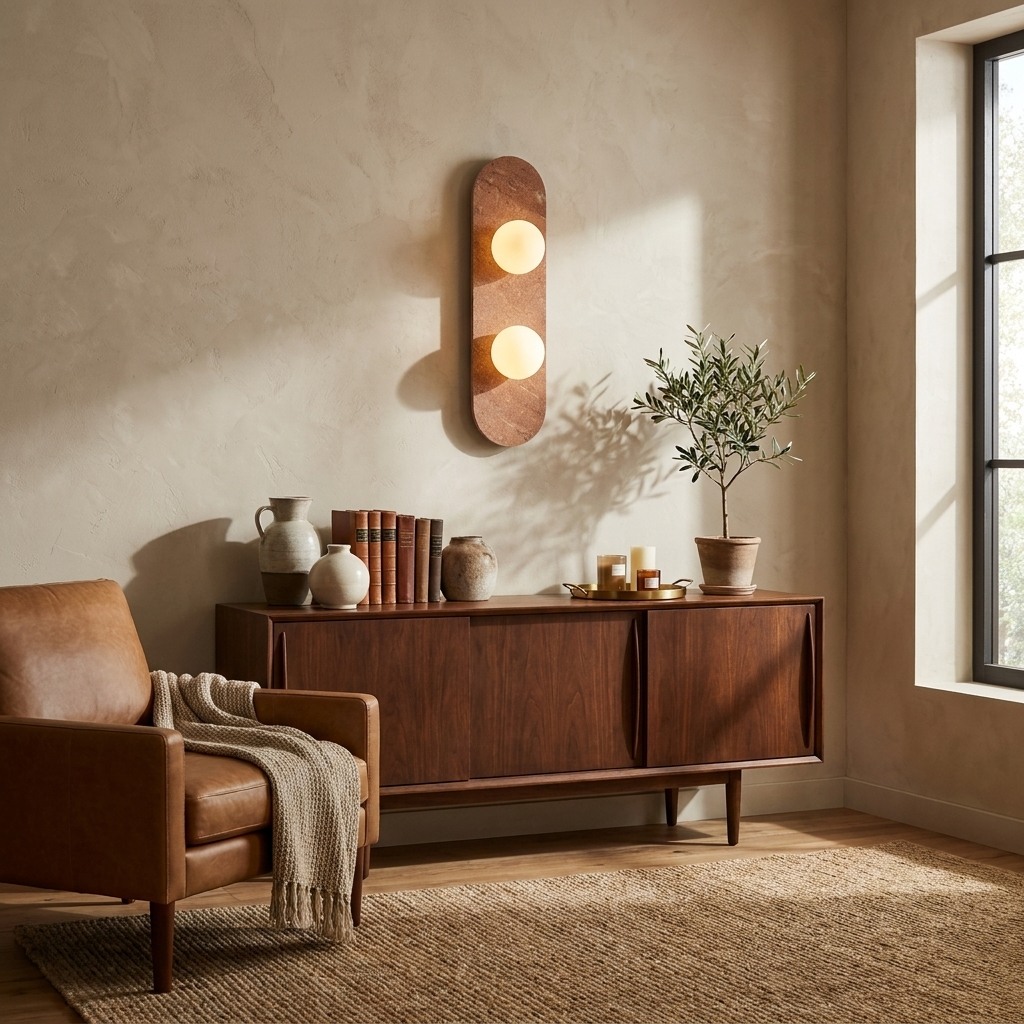 Elaria Stone Double Globe Wall Sconce