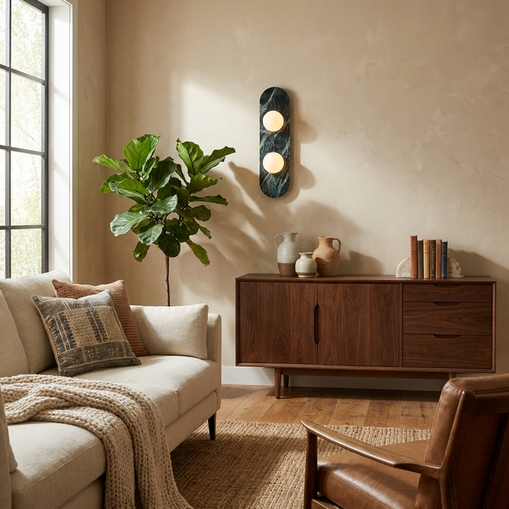 Elaria Stone Double Globe Wall Sconce