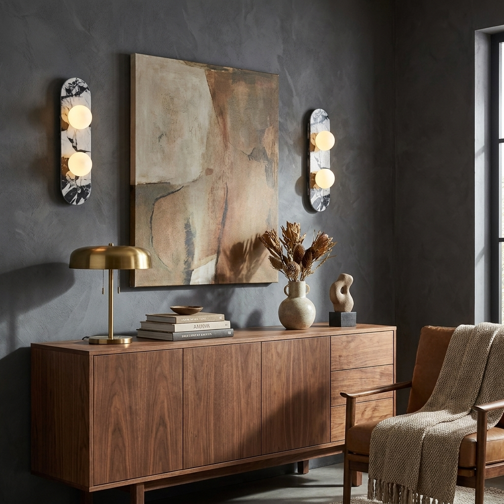 Elaria Stone Double Globe Wall Sconce