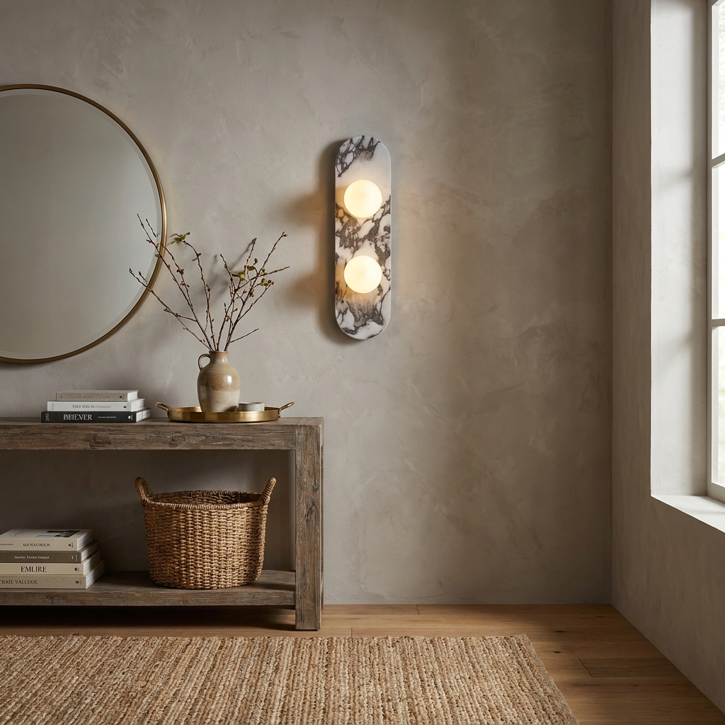 Elaria Stone Double Globe Wall Sconce
