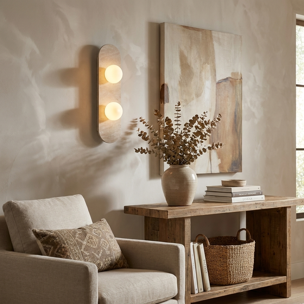 Elaria Stone Double Globe Wall Sconce