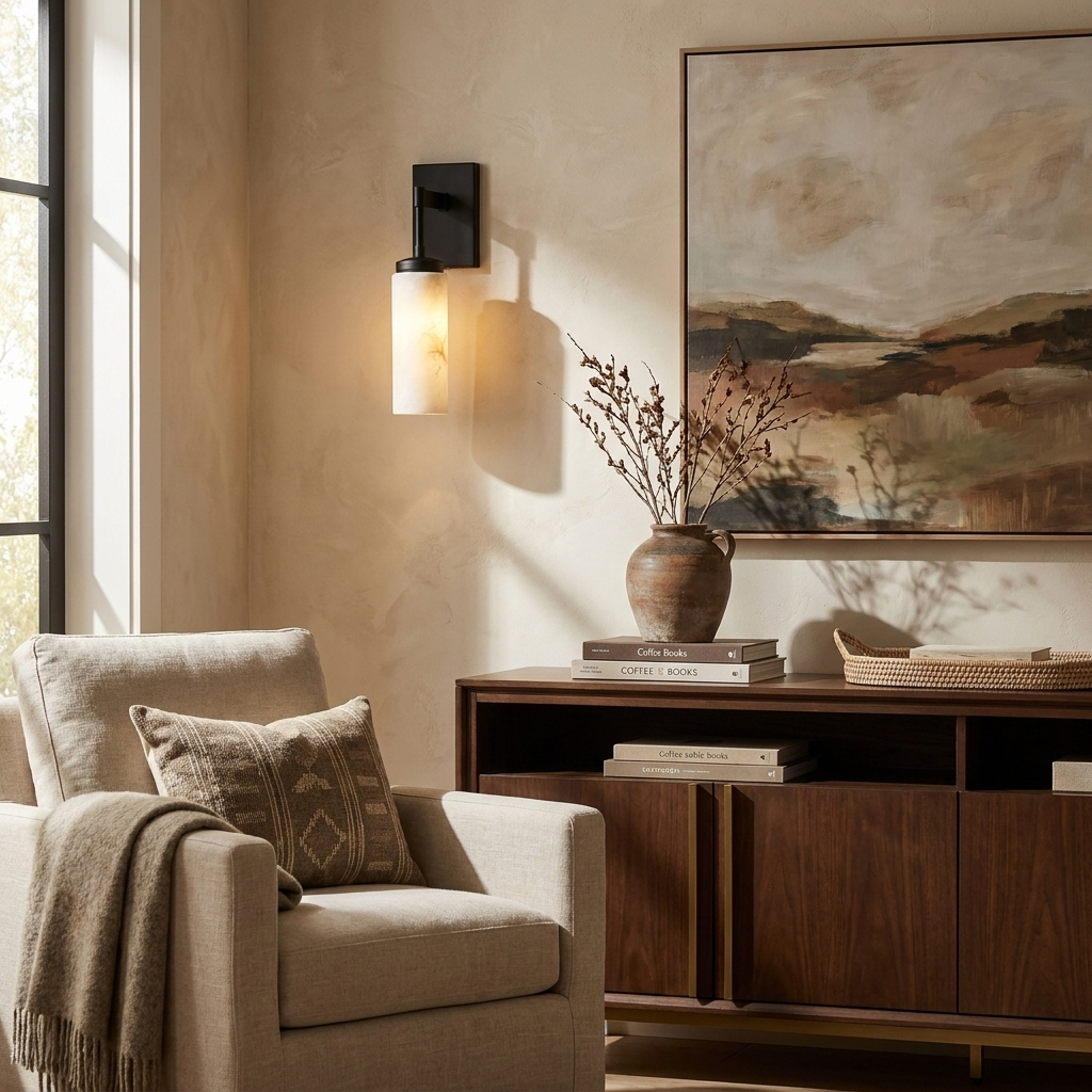 Elbow Alabaster Wall Sconce