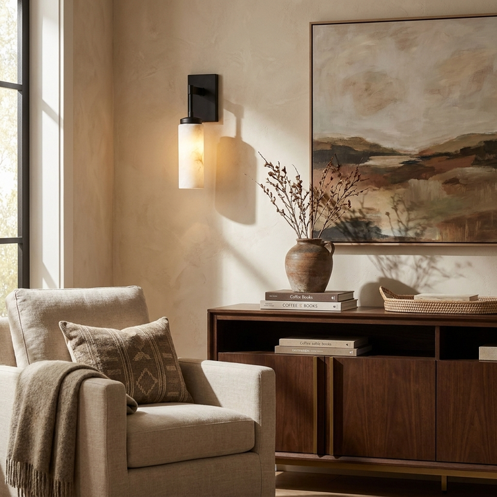 Elbow Alabaster Wall Sconce
