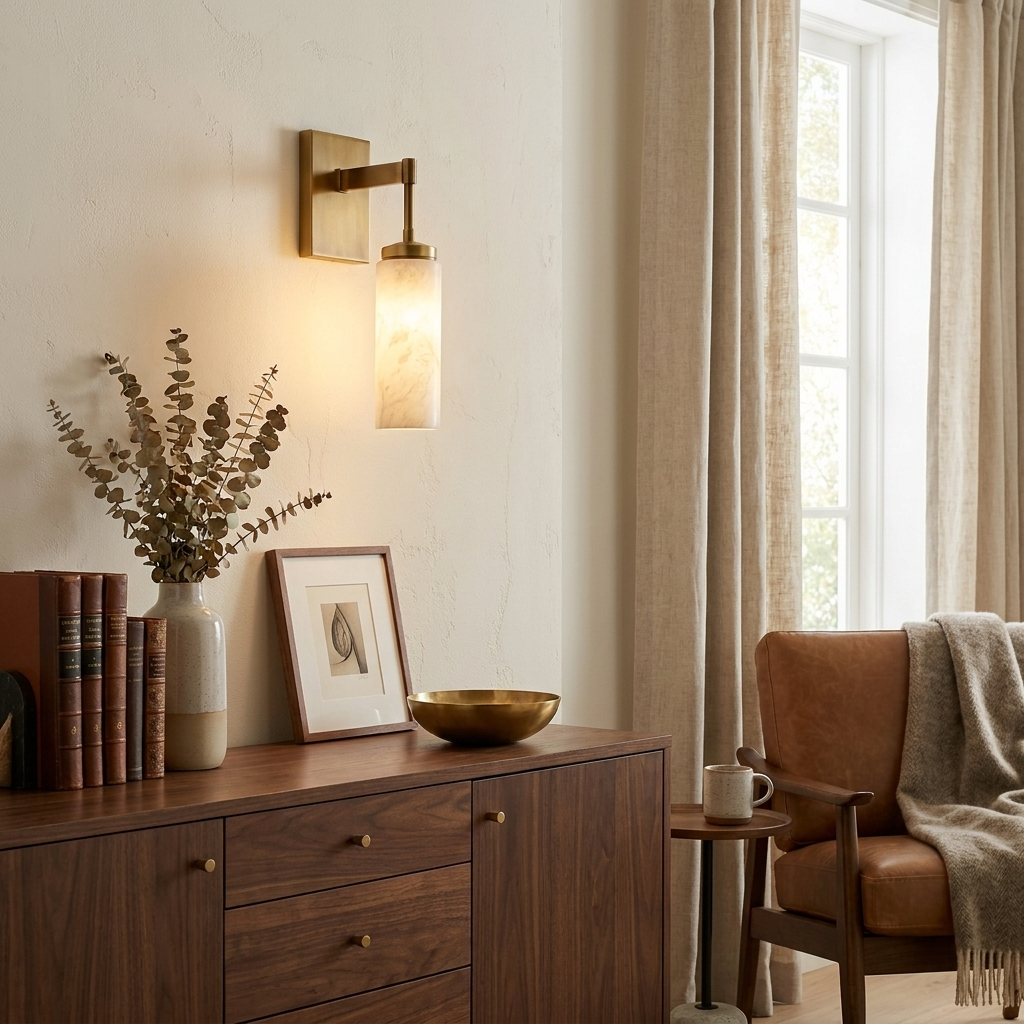 Elbow Alabaster Wall Sconce