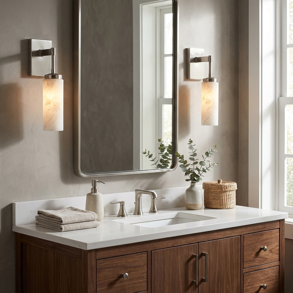 Elbow Alabaster Wall Sconce