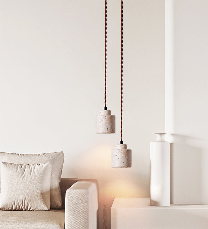 Elemental Travertine Mini Pendant Lamp - Vakkerlight