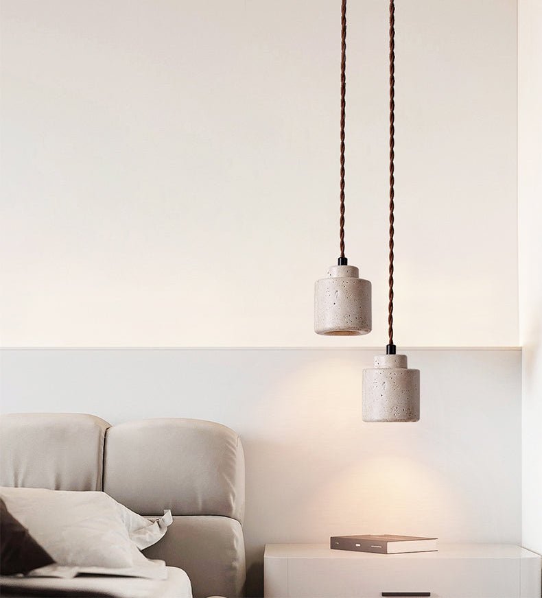 Elemental Travertine Mini Pendant Lamp - Vakkerlight