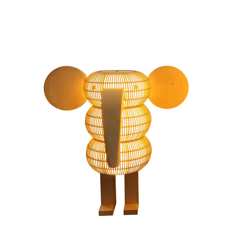Elephant Shaped Rattan Floor Lamp - Vakkerlight