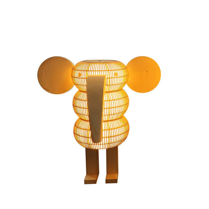 Elephant Shaped Rattan Floor Lamp - Vakkerlight