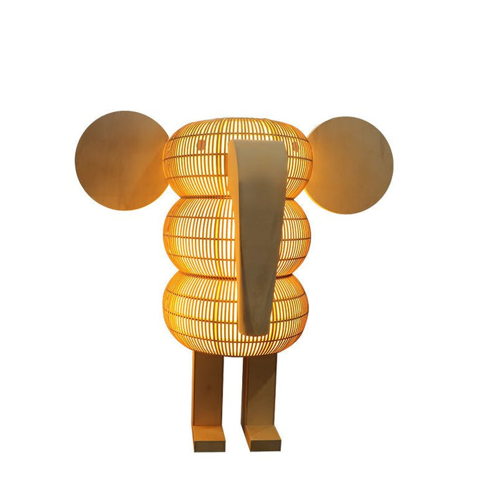 Elephant Shaped Rattan Floor Lamp - Vakkerlight