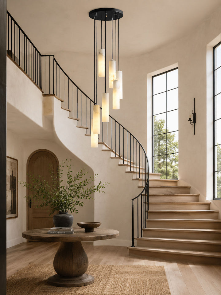 Elongated Alabaster Cluster Pendant Lamp - Vakkerlight