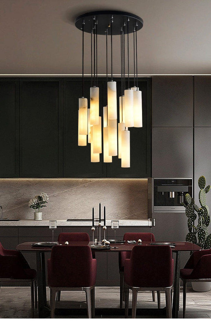 Elongated Alabaster Cluster Pendant Lamp - Vakkerlight