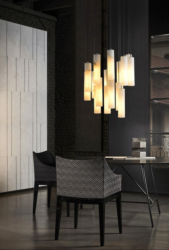 Elongated Alabaster Cluster Pendant Lamp - Vakkerlight