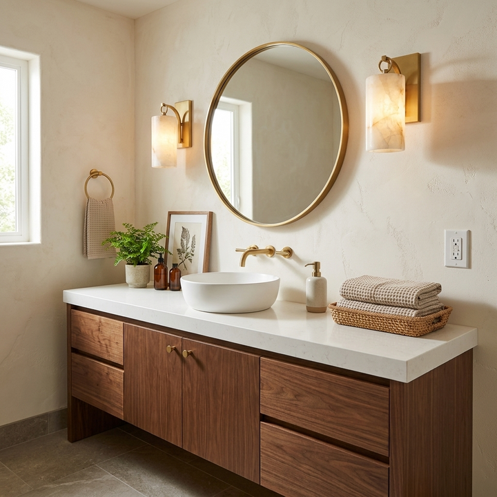 Elowen Alabaster Lantern Wall Sconce