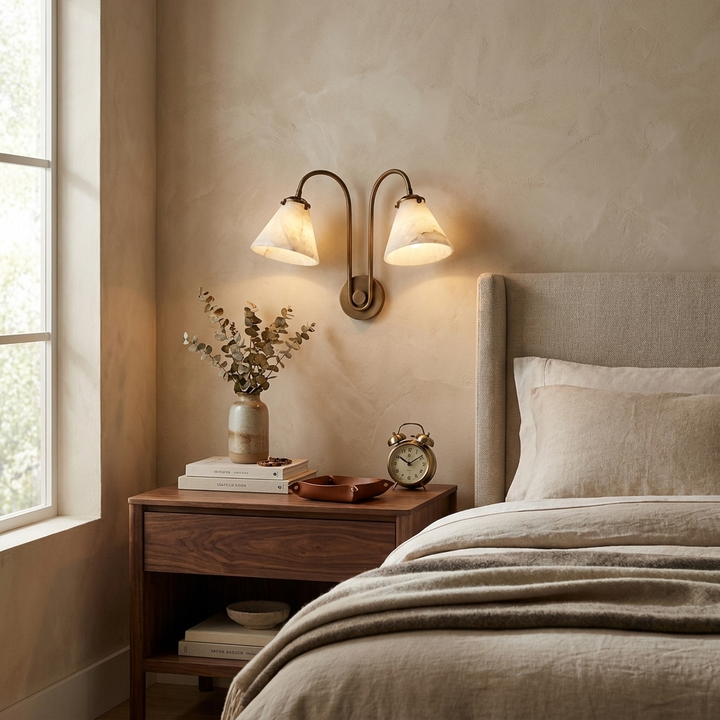 Elowen Alabaster Twin Wall Sconce
