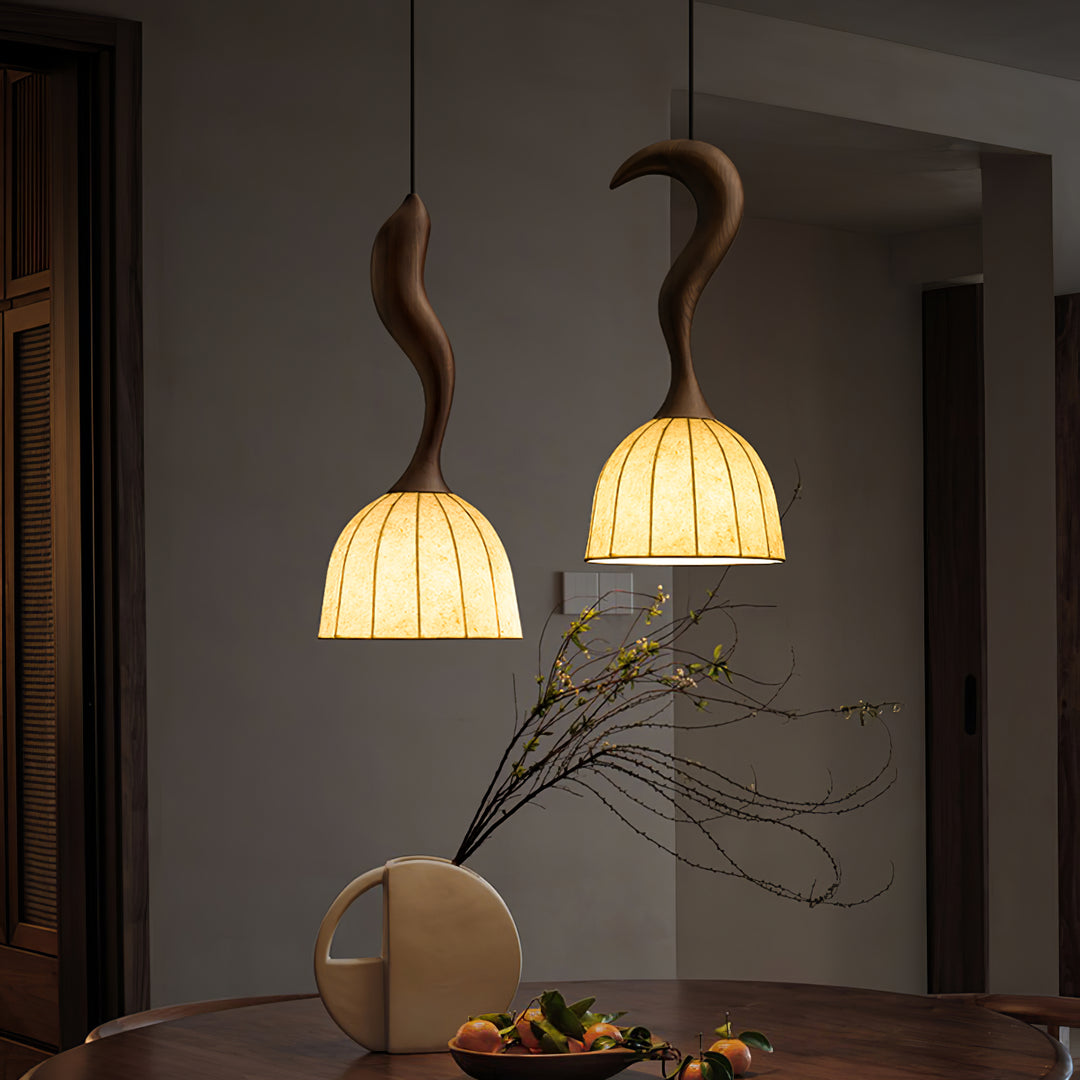 Elowen Twisted Wood Pendant Light - Vakkerlight