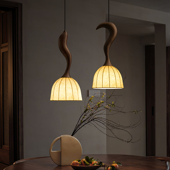 Elowen Twisted Wood Pendant Light - Vakkerlight