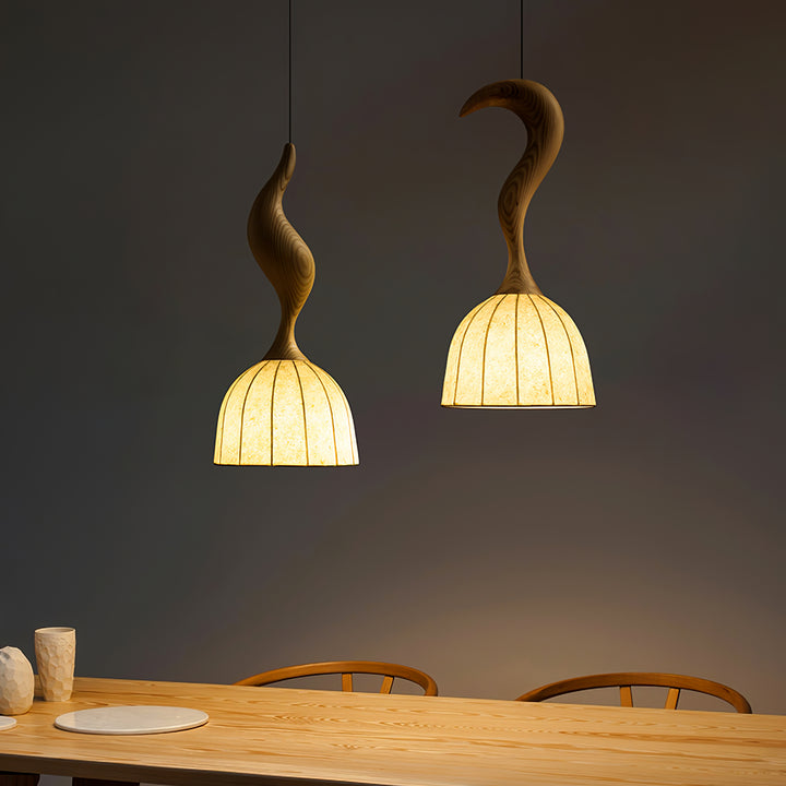 Elowen Twisted Wood Pendant Light - Vakkerlight