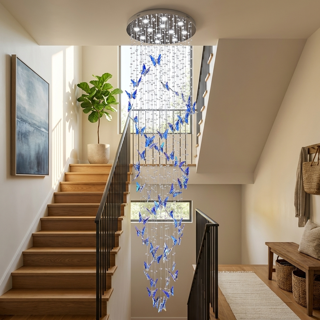 Elyndra LED K9 Crystal Column Chandelier