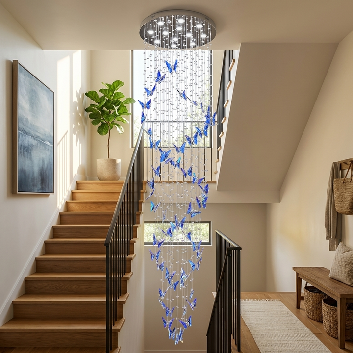 Elyndra LED K9 Crystal Column Chandelier