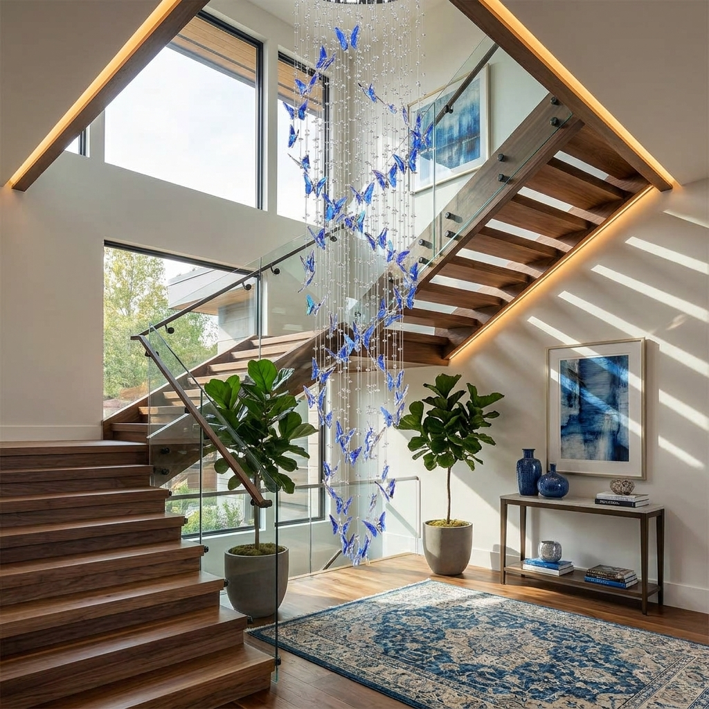 Elyndra LED K9 Crystal Column Chandelier