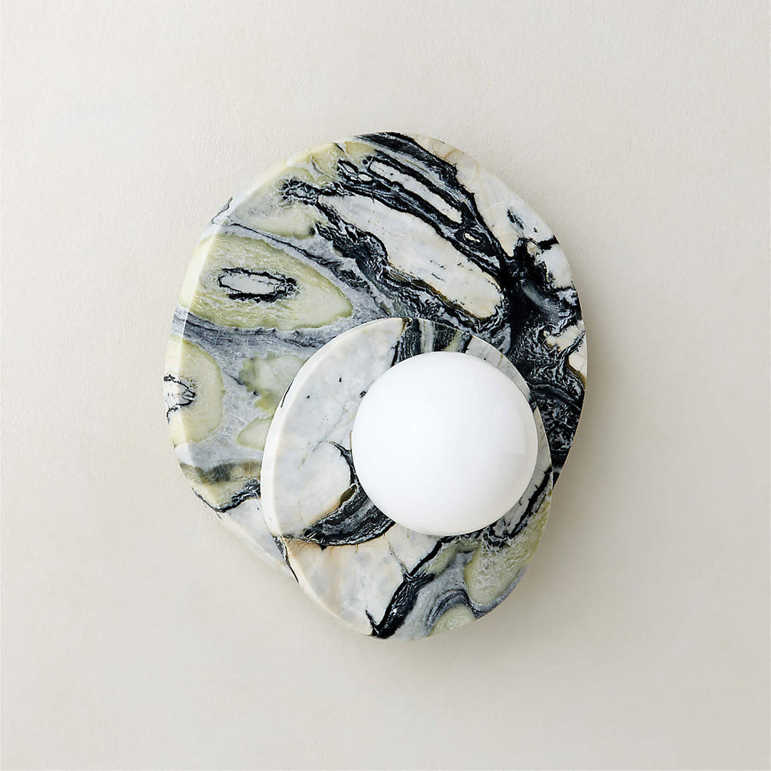 Elyra Layered Stone Globe Wall Sconce