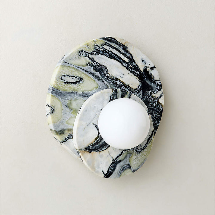 Elyra Layered Stone Globe Wall Sconce