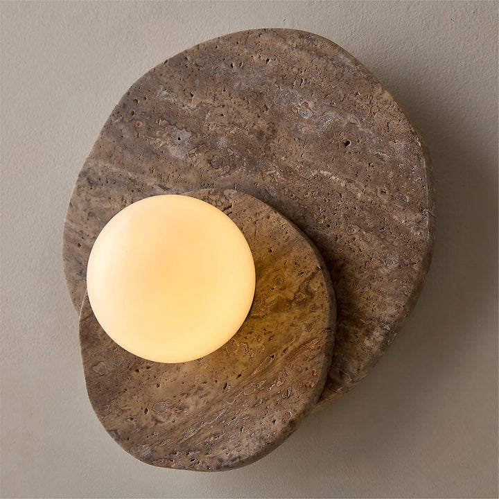 Elyra Layered Stone Globe Wall Sconce