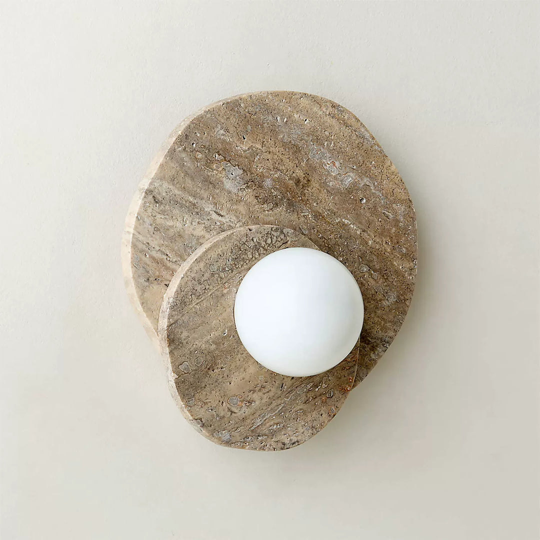 Elyra Layered Stone Globe Wall Sconce
