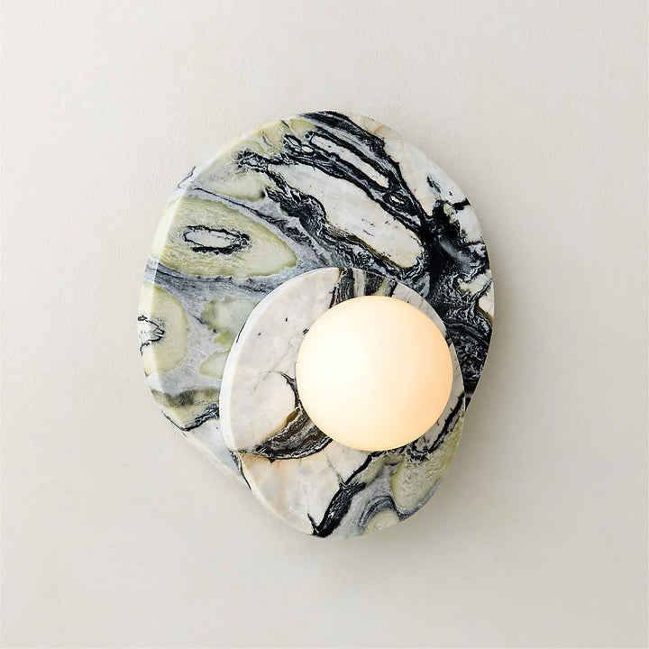 Elyra Layered Stone Globe Wall Sconce