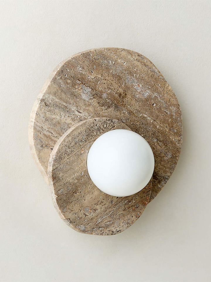 Elyra Layered Stone Globe Wall Sconce