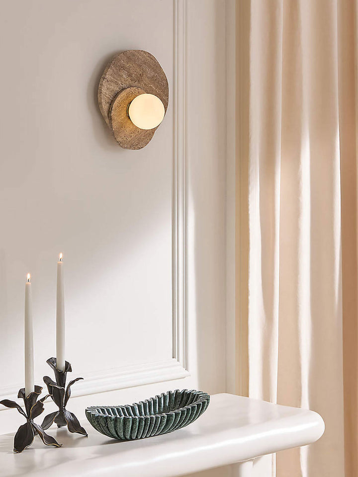 Elyra Layered Stone Globe Wall Sconce